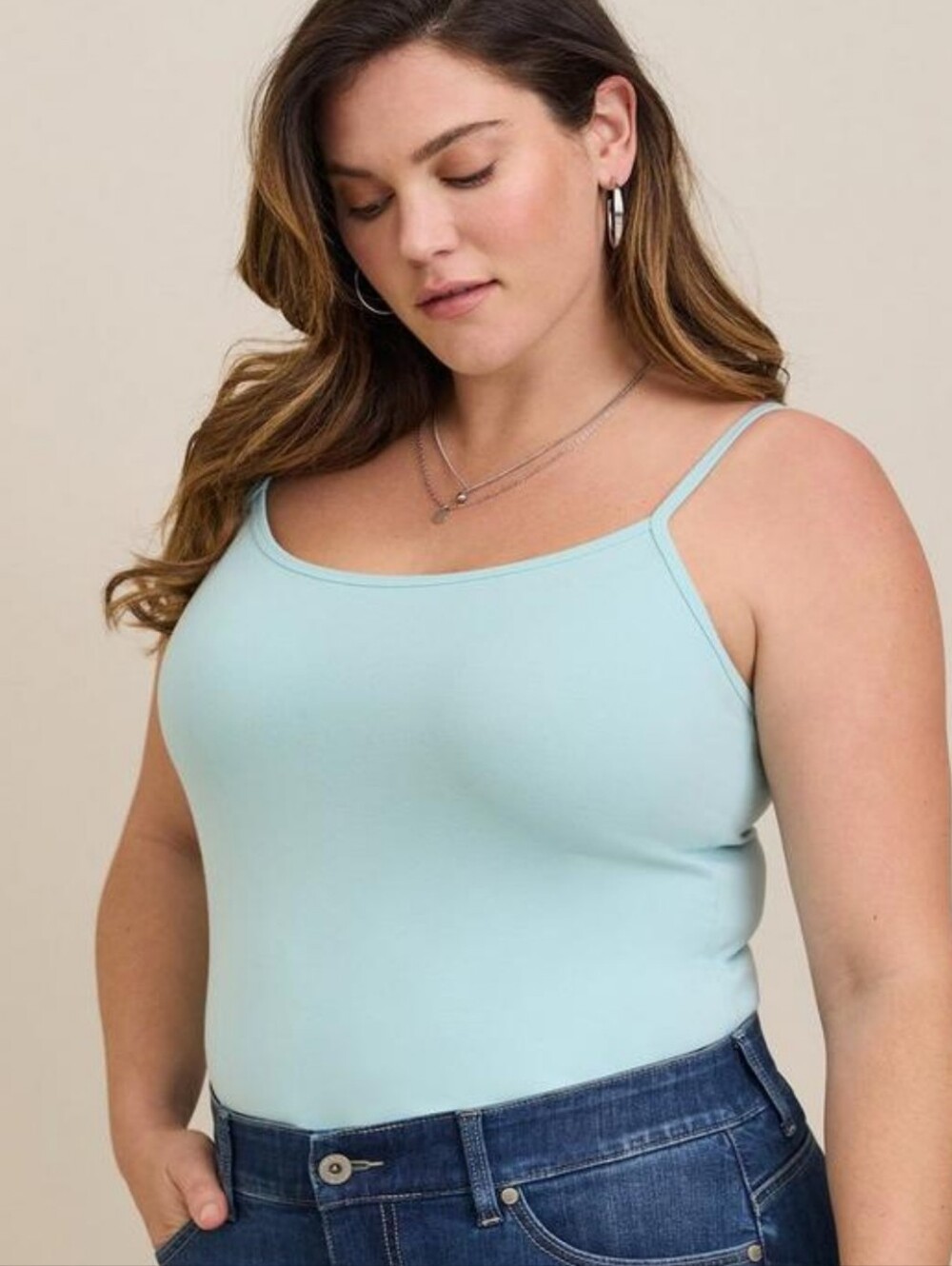 Women’s Lightweight Spaghetti Strap Tank Top - Light Blue